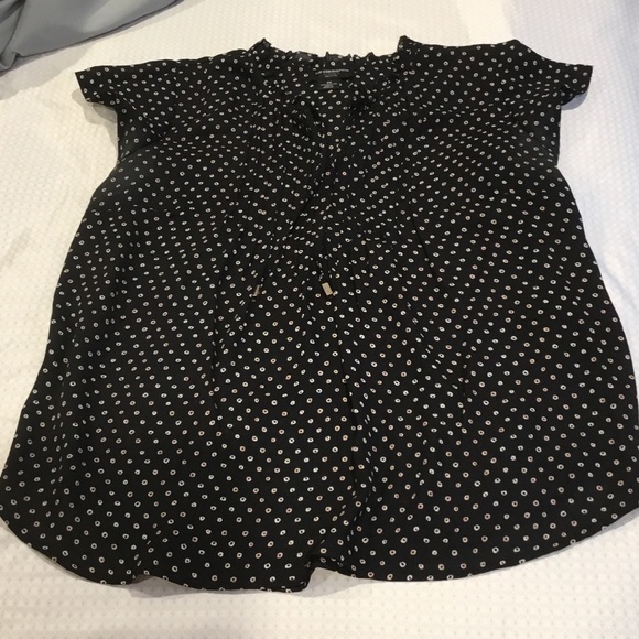 Liz Claiborne Black and White Polka Dot Blouse - Picture 1 of 3